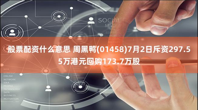 股票配资什么意思 周黑鸭(01458)7月2日斥资297.55万港元回购173.7万股